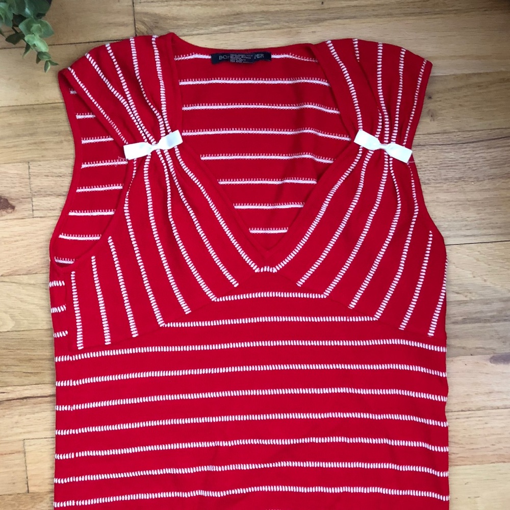 Boston Proper pin up girl stripe top super stretch